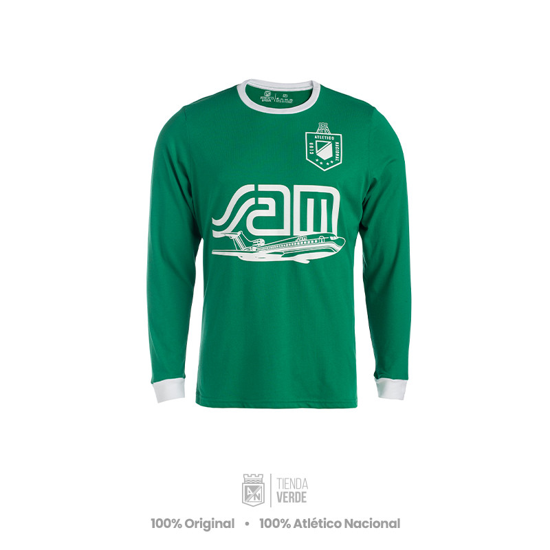 Camiseta verde SAM manga larga Retro Atlético Nacional 2021
