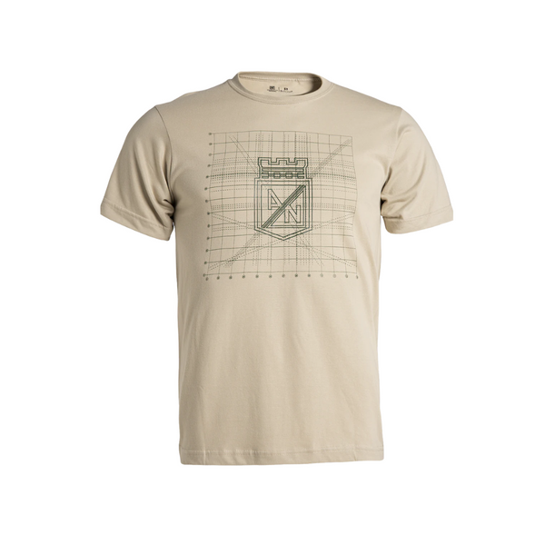 Camiseta Beige Escudo Cuadricula