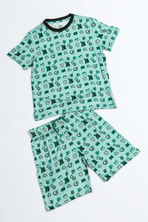 PIJAMA NIÑO VERDE FIGURAS