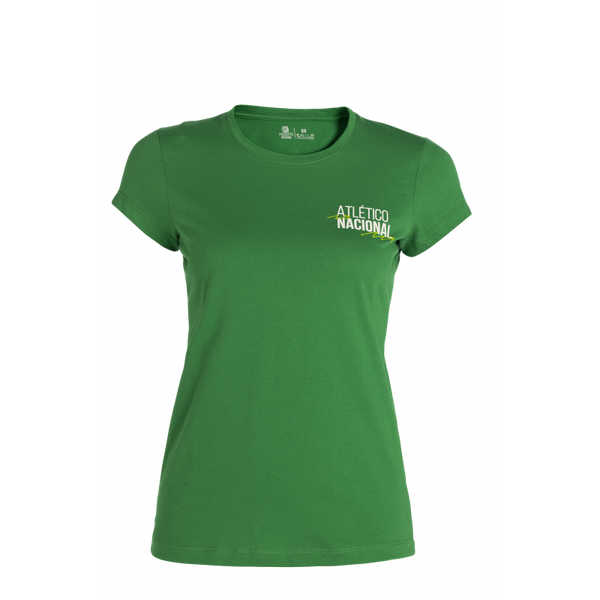 Camiseta Dama Escudo Rayado Verde