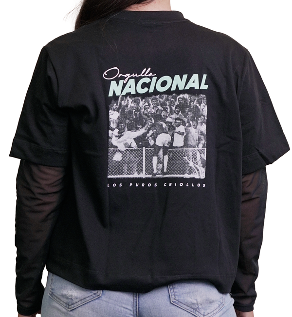 CAMISETA NEGRA ORGULLO NACIONAL MUJER LPC