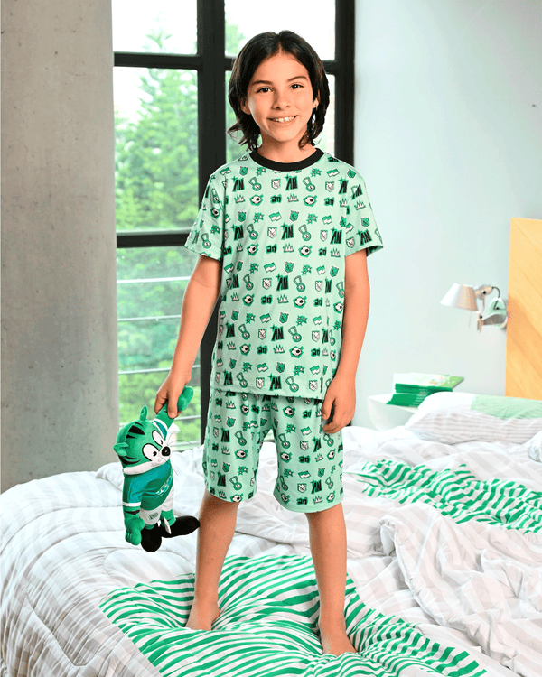 PIJAMA NIÑO VERDE FIGURAS