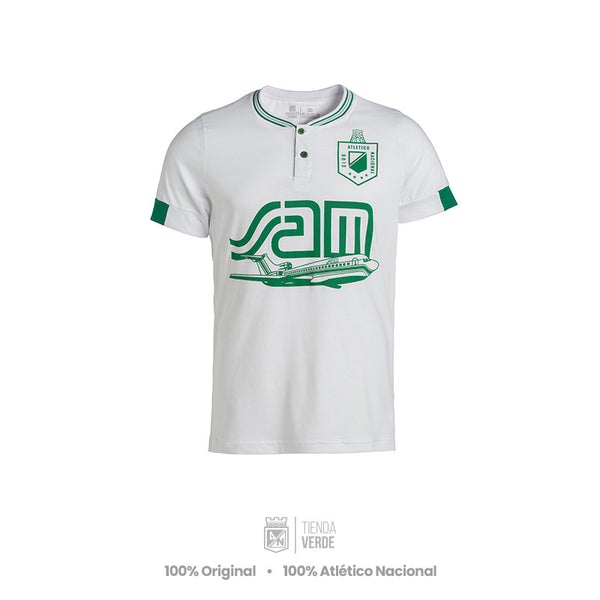 CAMISETA SAM BLANCA MANGA VERDE