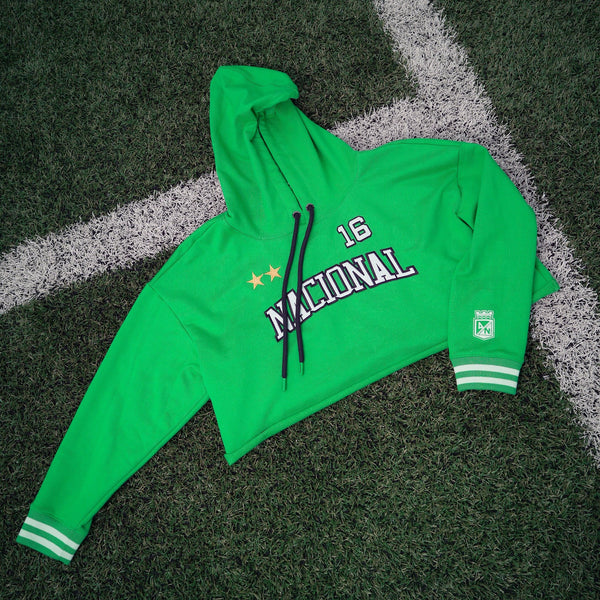 HOODIE CROP VERDE MUJER